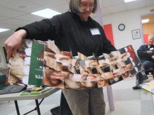Dorsey Hogg sharing her handmade flag book