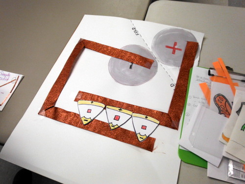Example of paper circuitry