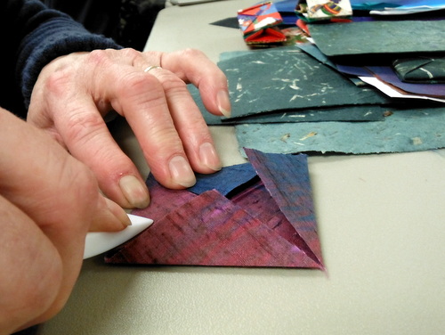 Origami folding in progress