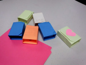 Folded origami boxes