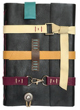 Handbound leather journal with 5 closures