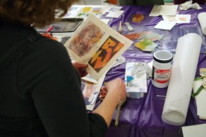 October 2012: Hands-on Monoprint Workshop with Lyna Lou Nordstrom