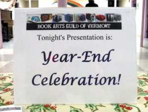Book Arts Guild of Vermont meeting sign