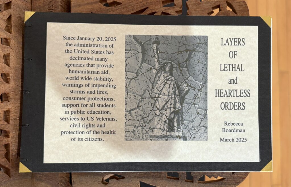 Artist book - Layers of Lethal and Heartless Orders by Rebecca Boardman